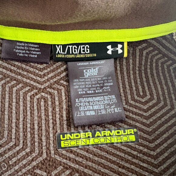 Mens Under Armour Cold Gear Scent Control 1/4 Zip Pullover Camo Jacket  Size XL - Picture 5 of 7